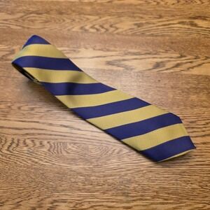 Men's Purple and Gold Collegiate Striped Classic Necktie Schools  Business Clubs